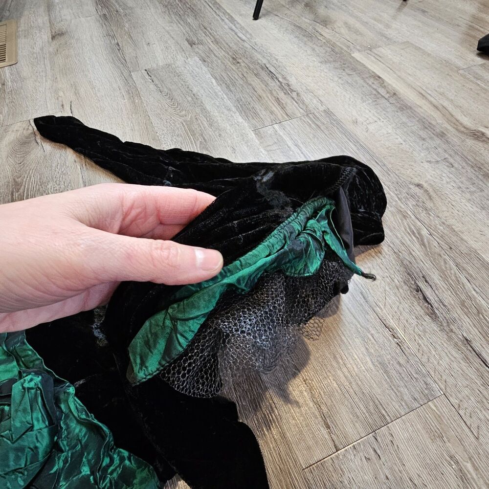 vintage velvet emerald gown xs 80s gothic formal dress prom homecoming - Picture 8 of 11